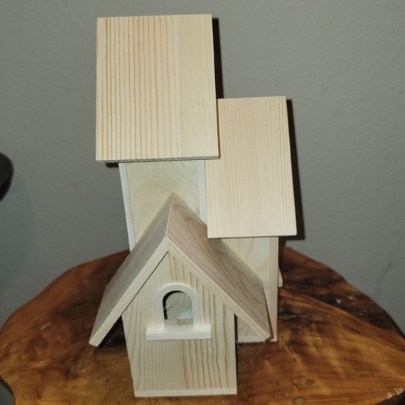 Christmas Winter Birdhouse Arrangement Bird Table Decor Farmhouse Rustic Cabin - Picture 9 of 11